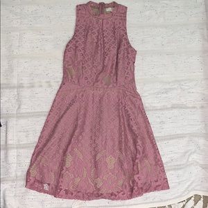Tan and Pink lace dress